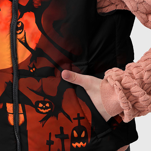 Детский жилет Красная луна на Хэллоуин / 3D-Светло-серый – фото 5