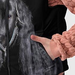 Детский жилет Лошадь на черном фоне, цвет: 3D-светло-серый — фото 2