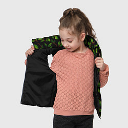 Детский жилет Яркие зеленые листья на черном фоне, цвет: 3D-черный — фото 2