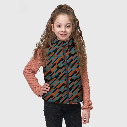 Детский жилет Разноцветные прямоугольники абстракция / 3D-Светло-серый – фото 3