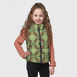 Детский жилет Зеленые и коричневые узоры, цвет: 3D-светло-серый — фото 2