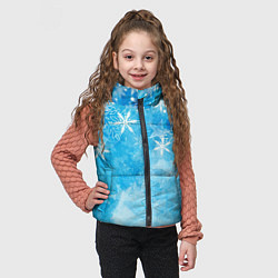 Детский жилет Новогодние снежинки, цвет: 3D-светло-серый — фото 2