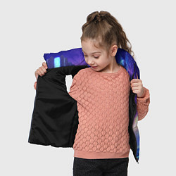 Детский жилет Фантастический пейзаж Водопад Неон, цвет: 3D-черный — фото 2