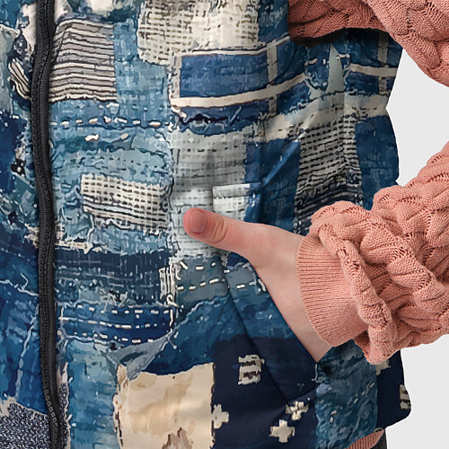 Детский жилет Patchwork Jeans Осень Зима 2023 / 3D-Светло-серый – фото 5