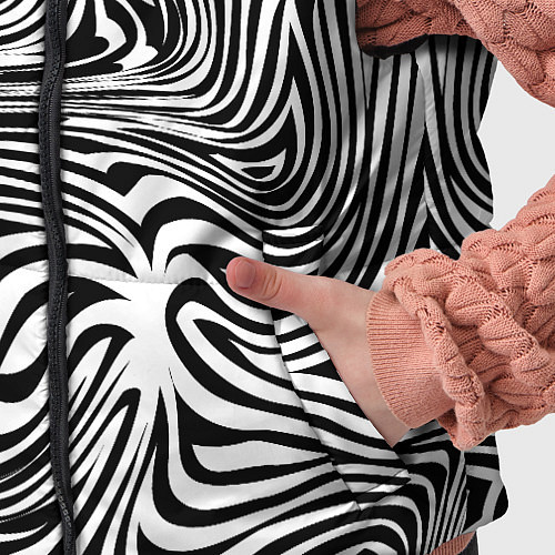 Детский жилет Сумасшедшая зебра Абстрактный узор с извилистыми л / 3D-Черный – фото 5