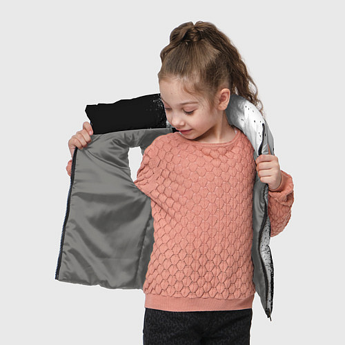 Детский жилет СУБАРУ - SUBARU ЧЕРНО БЕЛЫЕ БРЫЗГИ КРАСКА / 3D-Светло-серый – фото 4