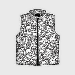 Детский жилет Цветы Много Белых Роз, цвет: 3D-светло-серый
