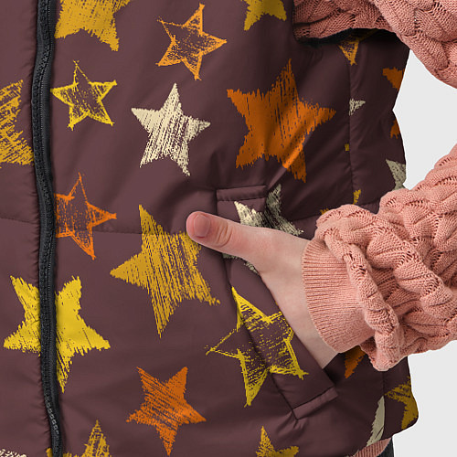 Детский жилет Звездное коричневое небо / 3D-Красный – фото 5