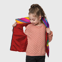 Детский жилет Красочный летний паттерн Цветные полосы, цвет: 3D-красный — фото 2