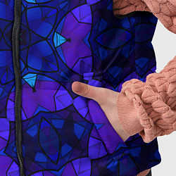 Детский жилет Калейдоскоп -геометрический сине-фиолетовый узор, цвет: 3D-светло-серый — фото 2