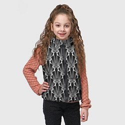 Детский жилет Черно-белый модный геометрический узор арт деко, цвет: 3D-светло-серый — фото 2