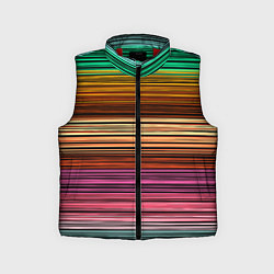 Детский жилет Multicolored thin stripes Разноцветные полосы, цвет: 3D-красный