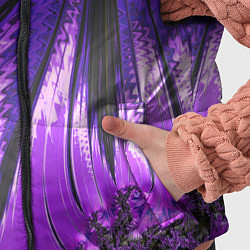 Детский жилет Неоновый фрактал черный с фиолетовым Абстракция, цвет: 3D-светло-серый — фото 2