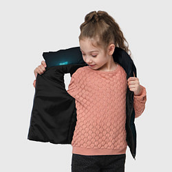 Детский жилет Неоновые высотки в городе - Светло-синий, цвет: 3D-черный — фото 2