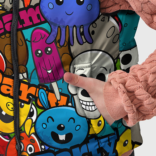 Детский жилет Красочный паттерн из мультяшных героев / 3D-Светло-серый – фото 5
