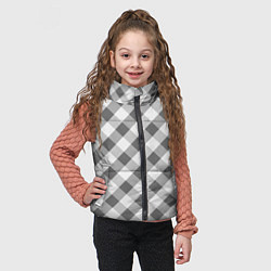 Детский жилет Бело-серый клетчатый узор tartan, цвет: 3D-светло-серый — фото 2