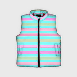 Детский жилет Pink turquoise stripes horizontal Полосатый узор