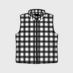 Детский жилет Black and white trendy checkered pattern, цвет: 3D-светло-серый