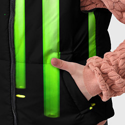 Детский жилет Абстрактные неоновые колбы с кислотой - Зелёный, цвет: 3D-черный — фото 2