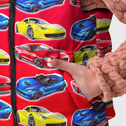 Детский жилет Спортивные машины / 3D-Светло-серый – фото 5