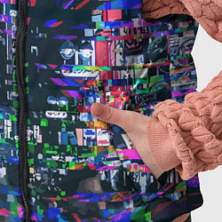 Детский жилет Ночной город - glitch, цвет: 3D-красный — фото 2