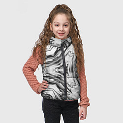 Детский жилет Черно-белый абстрактный узор Трио, цвет: 3D-светло-серый — фото 2