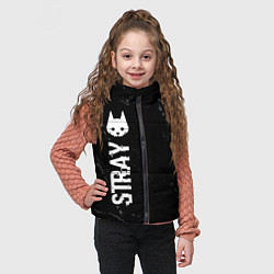 Детский жилет Stray glitch на темном фоне: вертикально, цвет: 3D-черный — фото 2