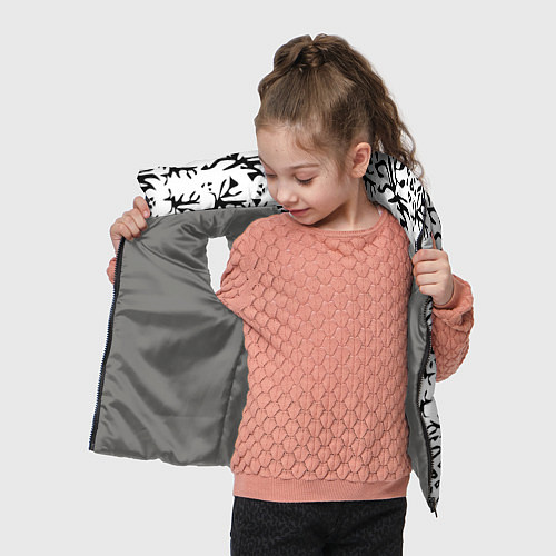 Детский жилет Черно белый абстрактный модный узор / 3D-Светло-серый – фото 4