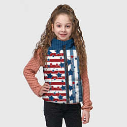 Детский жилет Blue stars on a striped pattern, цвет: 3D-красный — фото 2