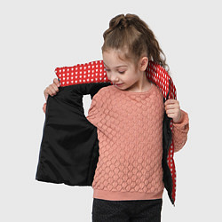 Детский жилет Красные сердечки паттерн, цвет: 3D-черный — фото 2