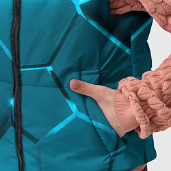 Детский жилет Ледяные неоновые геометрические плиты, цвет: 3D-светло-серый — фото 2