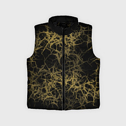 Детский жилет Universe in golden crackles abstraction, цвет: 3D-черный
