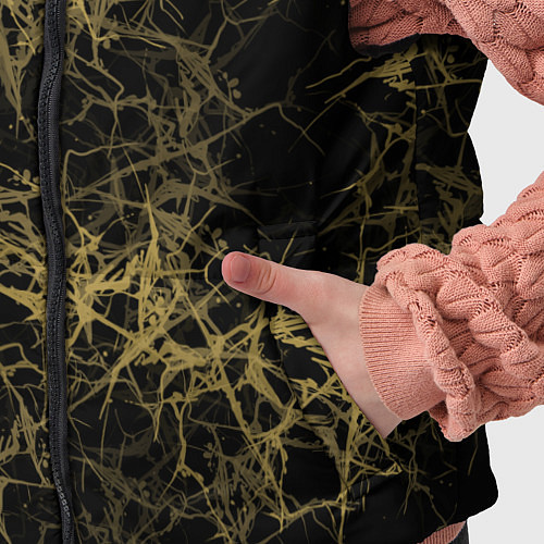Детский жилет Universe in golden crackles abstraction / 3D-Черный – фото 5