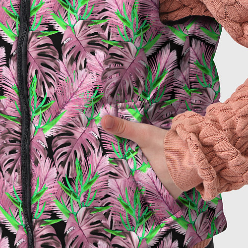 Детский жилет Tropical plants in brown and green / 3D-Красный – фото 5