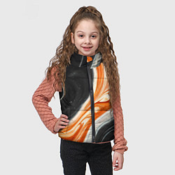Детский жилет Оранжевые разводы краски, цвет: 3D-светло-серый — фото 2