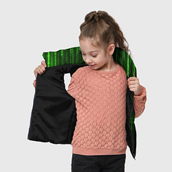 Детский жилет Двоичный код зеленый, цвет: 3D-черный — фото 2
