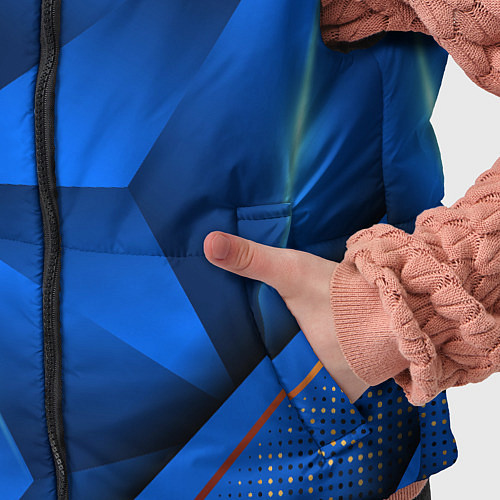 Детский жилет Герб РФ на синем объемном фоне / 3D-Красный – фото 5