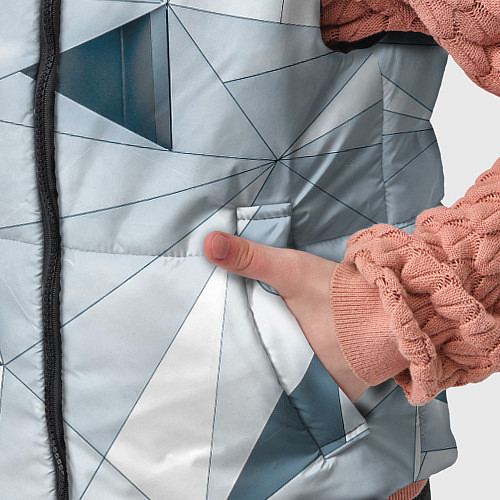 Детский жилет Множество треугольников - Абстрактная броня / 3D-Светло-серый – фото 5