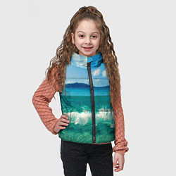 Детский жилет Волна набегает на берег, цвет: 3D-светло-серый — фото 2
