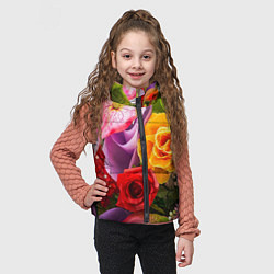 Детский жилет Прекрасный цветочный букет, цвет: 3D-светло-серый — фото 2