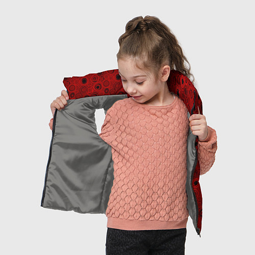Детский жилет Красный абстрактный узор / 3D-Светло-серый – фото 4