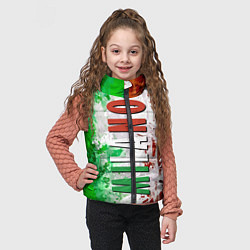 Детский жилет Флаг Италии - кляксы, цвет: 3D-светло-серый — фото 2