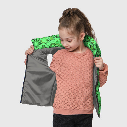 Детский жилет Ярко-зеленый неоновый абстрактный узор / 3D-Светло-серый – фото 4