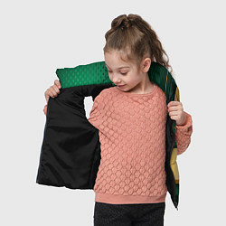 Детский жилет Герб России на зеленой абстракции, цвет: 3D-черный — фото 2