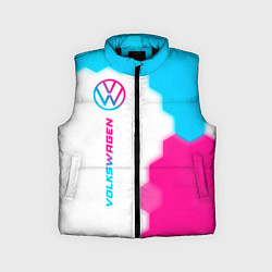 Детский жилет Volkswagen neon gradient style: по-вертикали, цвет: 3D-черный