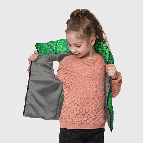 Детский жилет Узорчатый зеленый стеклоблок имитация / 3D-Светло-серый – фото 4