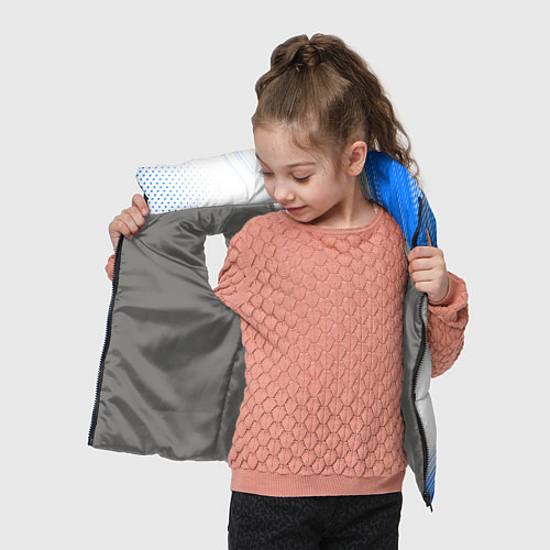 Детский жилет Bmw синяя текстура / 3D-Светло-серый – фото 4