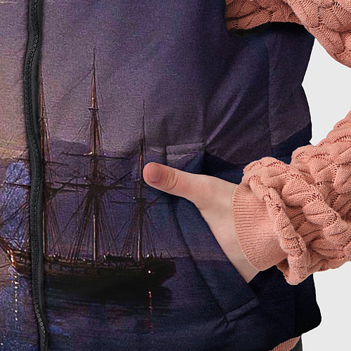 Детский жилет Парусник у берегов Крыма в лунную ночь Айвазовский / 3D-Светло-серый – фото 5