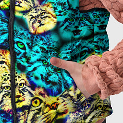 Детский жилет Психоделические манулы, цвет: 3D-светло-серый — фото 2