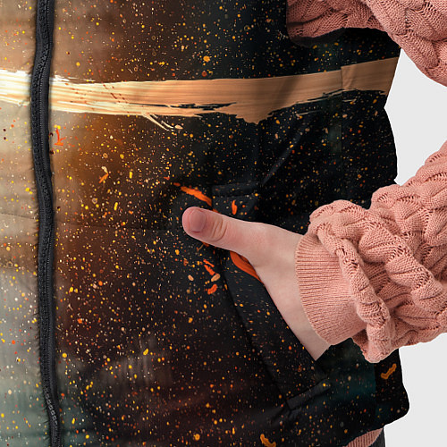 Детский жилет Светло-синий абстрактный фон и брызки красок / 3D-Черный – фото 5